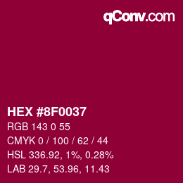 颜色代码: HEX #8F0037 | qconv.com