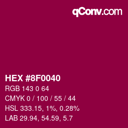 颜色代码: HEX #8F0040 | qconv.com