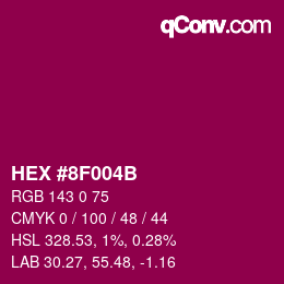 Color code: HEX #8F004B | qconv.com