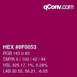 颜色代码: HEX #8F0053 | qconv.com
