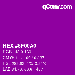 Color code: HEX #8F00A0 | qconv.com