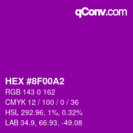 Color code: HEX #8F00A2 | qconv.com