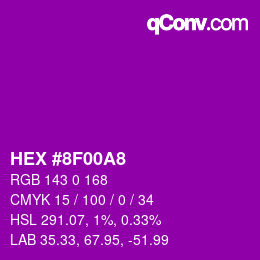 Color code: HEX #8F00A8 | qconv.com