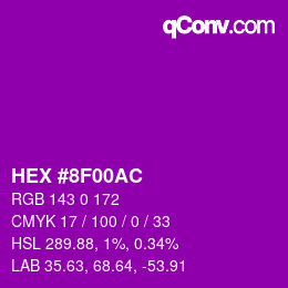 Color code: HEX #8F00AC | qconv.com