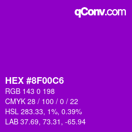 Farbcode: HEX #8F00C6 | qconv.com