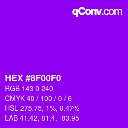 Color code: HEX #8F00F0 | qconv.com