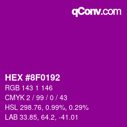 Color code: HEX #8F0192 | qconv.com