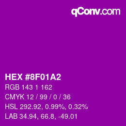 颜色代码: HEX #8F01A2 | qconv.com