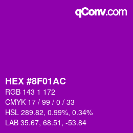 Color code: HEX #8F01AC | qconv.com