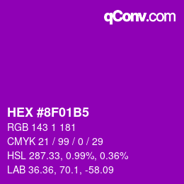 Color code: HEX #8F01B5 | qconv.com