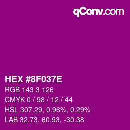 Color code: HEX #8F037E | qconv.com