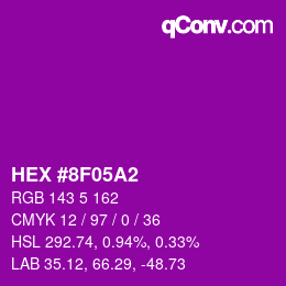 カラーコード: HEX #8F05A2 | qconv.com