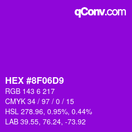 Color code: HEX #8F06D9 | qconv.com