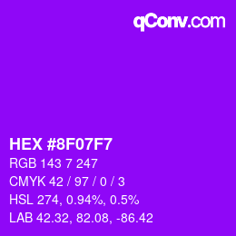 Color code: HEX #8F07F7 | qconv.com