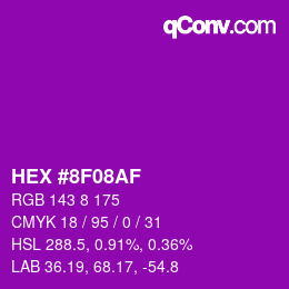 Color code: HEX #8F08AF | qconv.com
