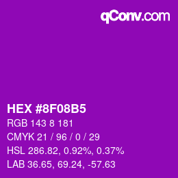 颜色代码: HEX #8F08B5 | qconv.com