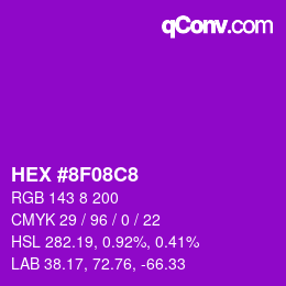 カラーコード: HEX #8F08C8 | qconv.com