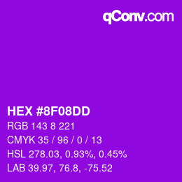 颜色代码: HEX #8F08DD | qconv.com