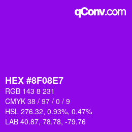 カラーコード: HEX #8F08E7 | qconv.com