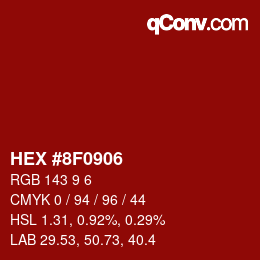 Color code: HEX #8F0906 | qconv.com