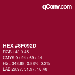Color code: HEX #8F092D | qconv.com