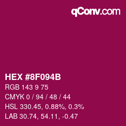 Color code: HEX #8F094B | qconv.com