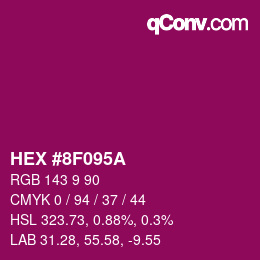 Color code: HEX #8F095A | qconv.com
