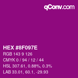 Color code: HEX #8F097E | qconv.com