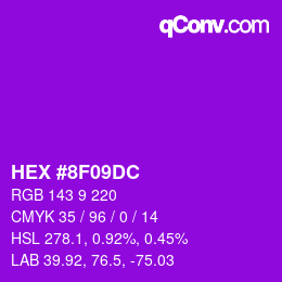颜色代码: HEX #8F09DC | qconv.com