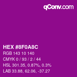 Color code: HEX #8F0A8C | qconv.com