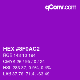 Color code: HEX #8F0AC2 | qconv.com