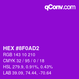 颜色代码: HEX #8F0AD2 | qconv.com