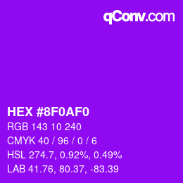 Color code: HEX #8F0AF0 | qconv.com
