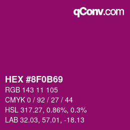 颜色代码: HEX #8F0B69 | qconv.com