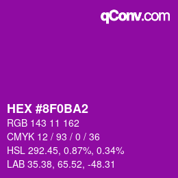 Color code: HEX #8F0BA2 | qconv.com
