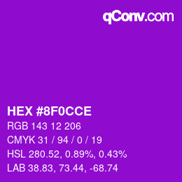 Color code: HEX #8F0CCE | qconv.com