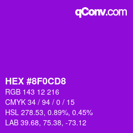 カラーコード: HEX #8F0CD8 | qconv.com