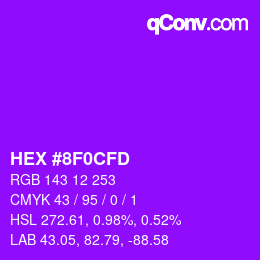 Color code: HEX #8F0CFD | qconv.com