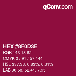 Código de color: HEX #8F0D3E | qconv.com