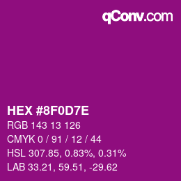 Color code: HEX #8F0D7E | qconv.com