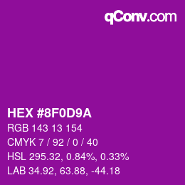 カラーコード: HEX #8F0D9A | qconv.com