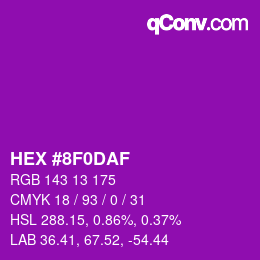 カラーコード: HEX #8F0DAF | qconv.com