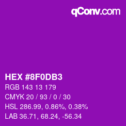 カラーコード: HEX #8F0DB3 | qconv.com