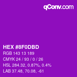 カラーコード: HEX #8F0DBD | qconv.com