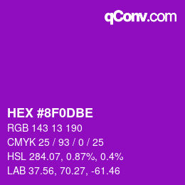 Color code: HEX #8F0DBE | qconv.com