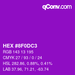 Color code: HEX #8F0DC3 | qconv.com
