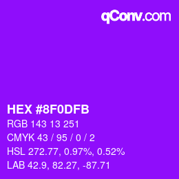 カラーコード: HEX #8F0DFB | qconv.com