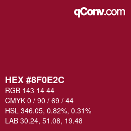 Color code: HEX #8F0E2C | qconv.com