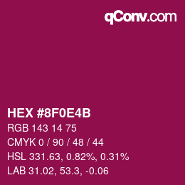 カラーコード: HEX #8F0E4B | qconv.com