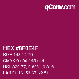 Color code: HEX #8F0E4F | qconv.com